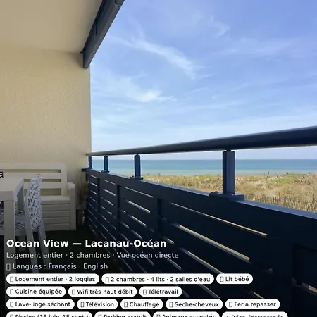 Ocean View - 2 Bedroom - At 50m - Spool Apartment Lacanau